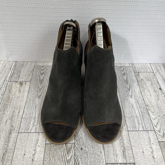 SUSINA Carina-Lea Peep Toe Ankle Boots Women’s 6 Gray Suede Leather Shoes - Picture 12 of 16